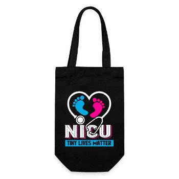 Nicu Nurse Nicu Nurse Tiny Lives Matter - Gift Bag for Bottles - black - Front