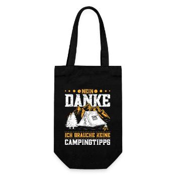 Campen Campingliebhaber Wohnwagenbesitzer - Geschenkbeutel für Flaschen - Schwarz - Vorne