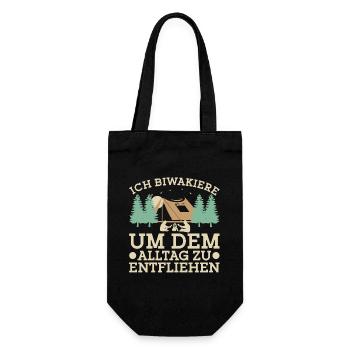 Zelten Campingliebhaber Camping Biwakieren - Geschenkbeutel für Flaschen - Schwarz - Vorne