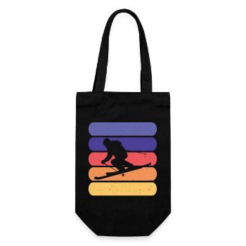 Ski Skiing Skiers - Gift Bag for Bottles - black - Front