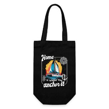 Catamaran-Boot Segelboot Segeln Segler Yacht-anker - Geschenkbeutel für Flaschen - Schwarz - Vorne