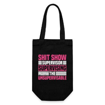 Supervisor Women Management Shitshow Supervisor - Geschenkbeutel für Flaschen - Schwarz - Vorne