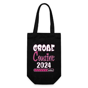 Grosse Cousine 2024 loading Ankündigung - Geschenkbeutel für Flaschen - Schwarz - Vorne