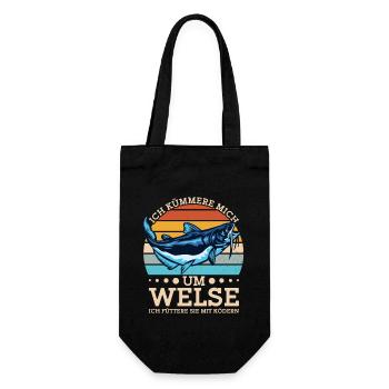 Wels Angeln Norwegen Angelköder Fischerboot - Geschenkbeutel für Flaschen - Schwarz - Vorne