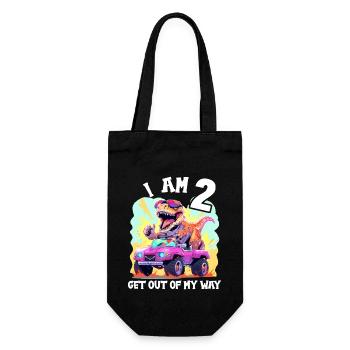 T-Rex Drives Monster Truck I'm 2nd Birthday - Gift Bag for Bottles - black - Front