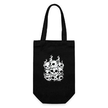 Bone Skull Gothic Style - Gift Bag for Bottles - black - Front