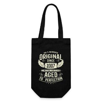 Vintage 2007: Perfektes Geburtstagsgeschenk! - Geschenkbeutel für Flaschen - Schwarz - Vorne