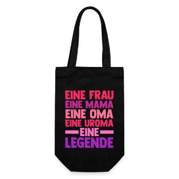 Mutter Mama Oma Uroma - Geschenkbeutel für Flaschen - Schwarz - Vorne