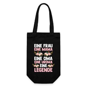 Mutter Mama Oma Uroma - Geschenkbeutel für Flaschen - Schwarz - Vorne