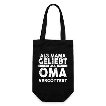 Als Mama Geliebt Als Oma Vergöttert - Geschenkbeutel für Flaschen - Schwarz - Vorne