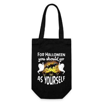 Halloween Go As Yourself Ghost Costume - Gift Bag for Bottles - black - Front