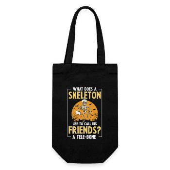 Skeleton Call Friends Tele-Bone Skelett Halloween - Sac à bouteille - noir - Devant