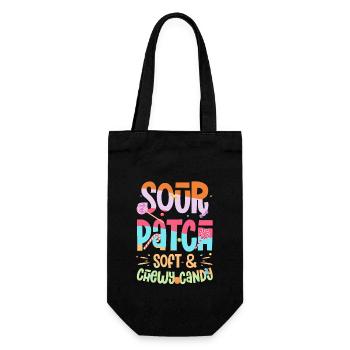 Sour Patch Soft And Candy Naschen Süßigkeiten - Geschenkbeutel für Flaschen - Schwarz - Vorne