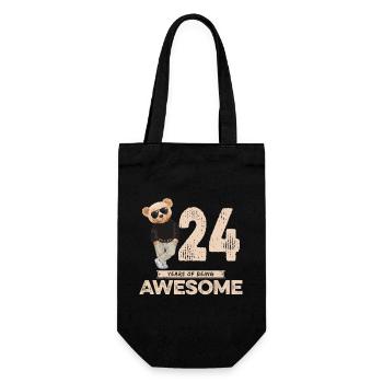24 Years of being Awesome Teddy Bear - Geschenkbeutel für Flaschen - Schwarz - Vorne