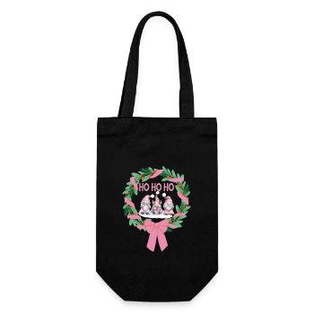 Ho Ho Ho Gonks - Gift Bag for Bottles - black - Front