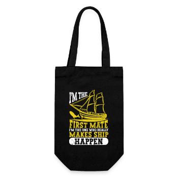 I'm the First Officer Funny Boating Lake - Gift Bag for Bottles - black - Front