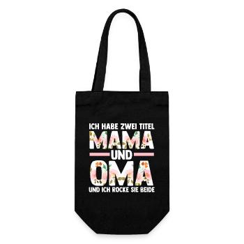 Ich Habe Zwei Titel Mama Und Oma - Geschenkbeutel für Flaschen - Schwarz - Vorne