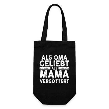 Als Oma Vergöttert Als Mama Geliebt - Geschenkbeutel für Flaschen - Schwarz - Vorne