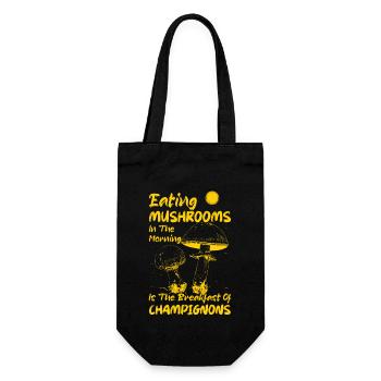 Eating Mushrooms In The Morning Mycologist Fungus - Gift Bag for Bottles - black - Front