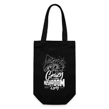 Crazy Mushroom Lady Mycologist Fungus - Gift Bag for Bottles - black - Front