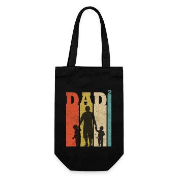 Papa Chemise Deux fils Père de deux cadeaux - Sac à bouteille - noir - Devant