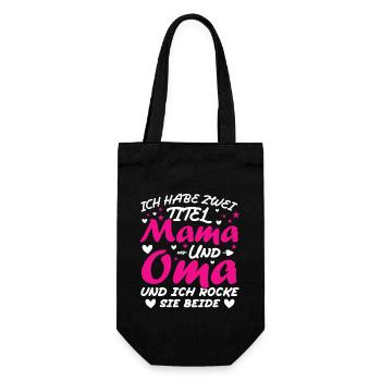 Ich Habe Zwei Titel Mama Und Oma - Geschenkbeutel für Flaschen - Schwarz - Vorne