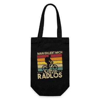 Radler Rennradfahrer Man Erlebt Mich Selten Radlos - Geschenkbeutel für Flaschen - Schwarz - Vorne