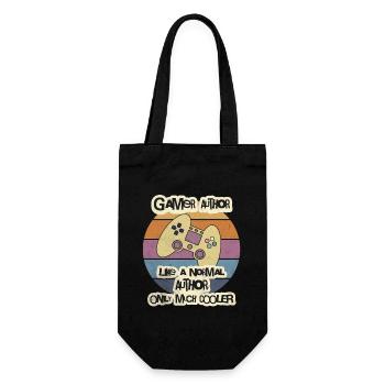 Gamer Author T-Shirt, Author Shirt, Writer Shirt, - Gift Bag for Bottles - black - Front