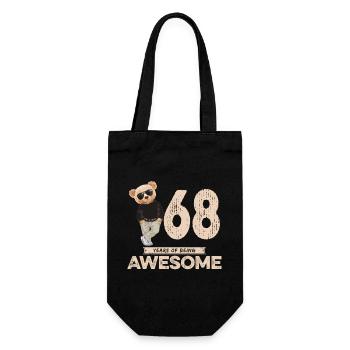 68 Years of being Awesome Teddy Bear - Geschenkbeutel für Flaschen - Schwarz - Vorne