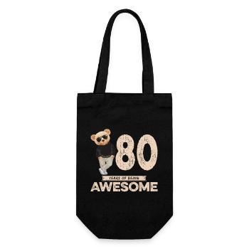 80 ans d’ours en peluche génial - Sac à bouteille - noir - Devant