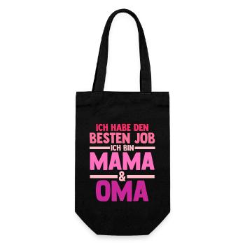 Ich Habe Den Besten Job Ich Bin Mama Und Oma - Geschenkbeutel für Flaschen - Schwarz - Vorne