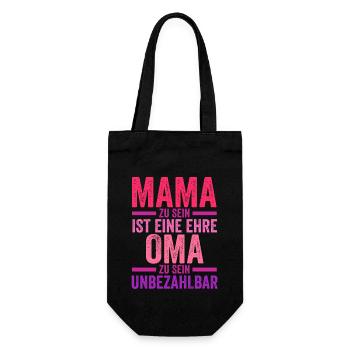 Mutter Großmutter Mama Oma - Geschenkbeutel für Flaschen - Schwarz - Vorne
