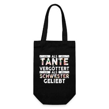 Als Tante Vergöttert Als Schwester Geliebt - Geschenkbeutel für Flaschen - Schwarz - Vorne