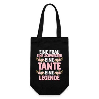 Eine Schwester Eine Tante Eine Legende - Geschenkbeutel für Flaschen - Schwarz - Vorne