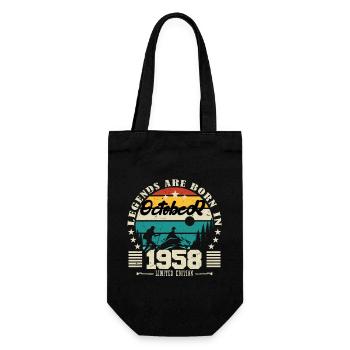 October 1958. October 1958 Anniversary Gift. - Gift Bag for Bottles - black - Front