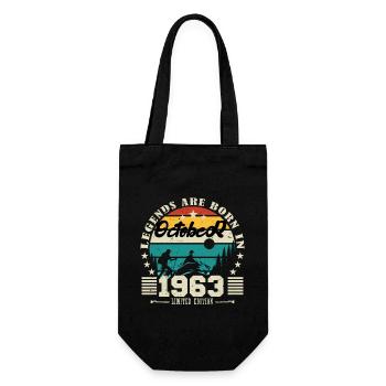 October 1963. October 1963 Birthday Gift. - Gift Bag for Bottles - black - Front