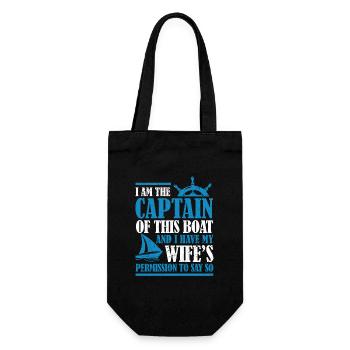 I am the captain of this boat sailboat sailboat sail - Gift Bag for Bottles - black - Front
