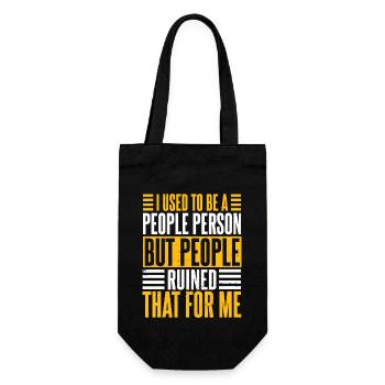 Früher war ich ein Mensch Mensch Männer - Geschenkbeutel für Flaschen - Schwarz - Vorne