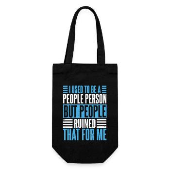 Früher war ich ein geselliger Mensch, Männer, introvertiert - Geschenkbeutel für Flaschen - Schwarz - Vorne