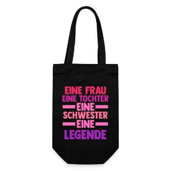 Tochter Schwester - Geschenkbeutel für Flaschen - Schwarz - Vorne
