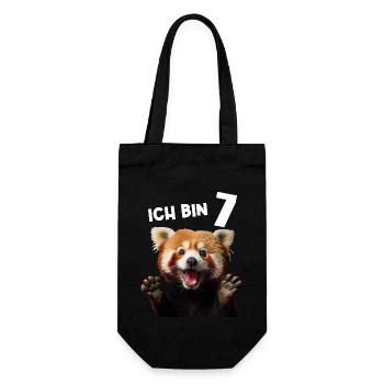 7 Jahre Kleiner Roter Panda Pandas 7. Geburtstag - Geschenkbeutel für Flaschen - Schwarz - Vorne