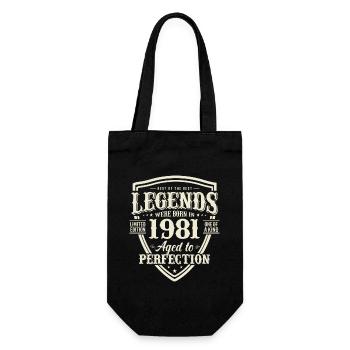 Legendäres Geburtsjahr 1981 - Geschenkbeutel für Flaschen - Schwarz - Vorne