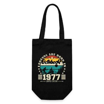 October 1977. October 1977 Anniversary Gift. - Gift Bag for Bottles - black - Front
