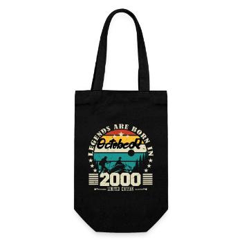 October 2000. October 2000 Birthday Gift. - Gift Bag for Bottles - black - Front
