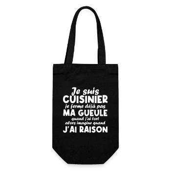 Je suis Cuisinier - Sac à bouteille - noir - Devant
