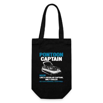 Pontoon Captain Definition Funny Boat Pontoons - Gift Bag for Bottles - black - Front