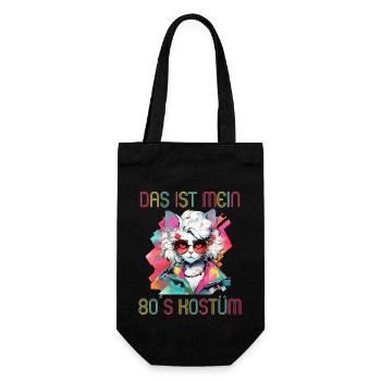 80er Motto Party Das ist mein 80er Kostüm - Geschenkbeutel für Flaschen - Schwarz - Vorne