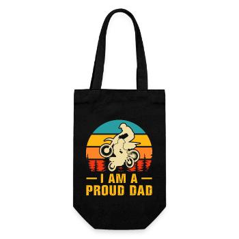 Motocross Papa - Geschenkbeutel für Flaschen - Schwarz - Vorne