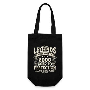 Legendary gift: Born in 2000 - 23/24 years - Gift Bag for Bottles - black - Front