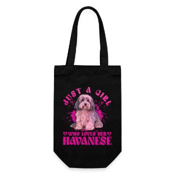 Just a Girl who loves her Havanese - Geschenkbeutel für Flaschen - Schwarz - Vorne